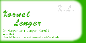kornel lenger business card