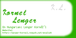 kornel lenger business card